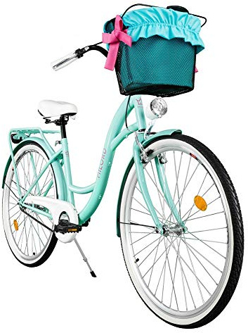 MILORD. Comfort Bike con Cesto, Bicicletta da Città Donna, 1 velocità, Acqua, 26