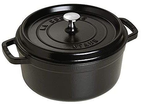 Staub Gusseisen Induktion Schwarz mit Griffen und Deckel Ø 340 mm