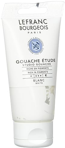 Lefranc Bourgeois 301242 Studio Gouache, kräftige, lichtbeständig, deckend Farben in der 80ml Tube - Weiß