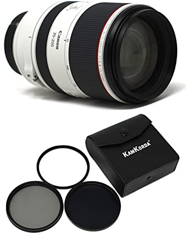 KamKorda Lens Filter Kit 77mm + RF 70-200mm f/2.8L IS USM Camera Lens, RF-Mount Lens/Full-Frame Format, Detachable, Rotatable Tripod Collar, Dual Nano USM AF System + 2 Year Warranty