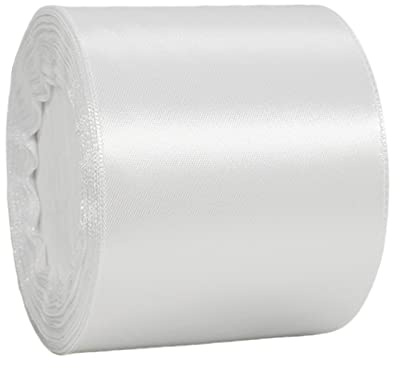 75mm Wide White Ribbon Thick Wedding Car Ribbon 22m, 3 inch Thick White Satin Ribbon for Gift Wrapping Wedding Car Christmas Birthday Cake Hair Bow Florist Bouquet Crafts Decorations