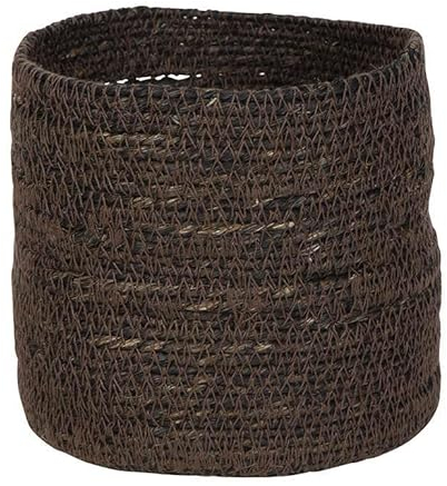 Macetero Semirígido Redondo Cesta Ideal para Macetas o Tiestos Válida para Interiores o Terrazas Cubremacetas De Yute Natural 12 x 12 cm Color Chocolate
