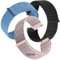 kaacly 3Pcs Nylon Sport Bracelets de Montre Remplacement Tissu Nylon Réglable Bracelets de Montre Respirant Bracelets Montre Sport Intelligent pour Hommes Femmes - Largeur 16mm 20mm 22mm (22mm Pink)
