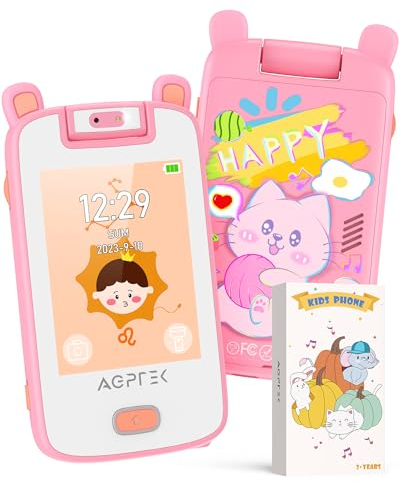 AGPTEK 32Go MP3 Enfant Bluetooth 5.3 avec Appareil Photo, Mignon Chat Design Enfant Lecteur Écran TFT 2,8 Pouces, Baladeur MP3 Fille Qualité sonore Hi-FI avec Jeux de puzzle,Enregistreur,Réveil - Rose