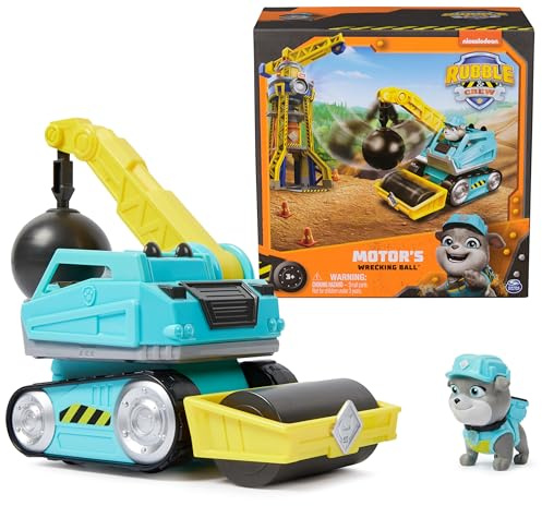 Rubble & Crew, Motor’s Wrecking Ball Toy Truck with Action Figure and Movable Construction Toys, Kids Toys for Ages 3 and Up