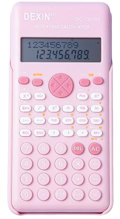 Hanzete - Calcolatrice scientifica rosa multifunzione a 2 righe LCD, ideale per insegnanti, studenti universitari e scuole