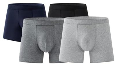 4PCS Octipa Men's Ultra-Absorbent Incontinence Boxer Briefs, Men’s Incontinence Pants High Absorbency Boxer Brief, Washable Reusable Leakproof Protective Pants, Leakproof Cotton Briefs for Men (L)