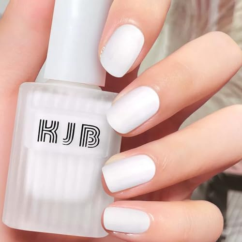 Matte Nagellack - Weiß Schnelltrocknend & Langanhaltend ungiftige Regulärer Nagellacke, Hochwertig Matt Effect Farblack, Nail Polish für Anfänger DIY Nail Art, Maniküre ohne UV Licht (White)