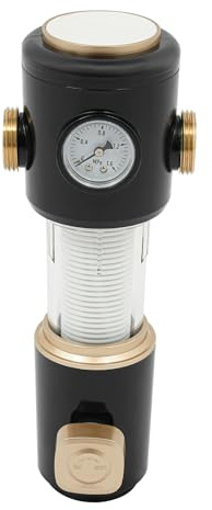 Filtro de retrolavado Filtro de agua de 1 pulgada Prefiltro de agua Filtro de sedimentos, filtro de agua sedimentaria spin-down para agua de pozo (negro)