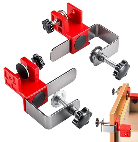 Drawer Front Installation Clamps | Cabinet Front Mounting Tool Kit - Adaptive Adjustable Fasteners Tools Drilling Jig for Frame Miter Furniture Fixing Kitchen Door Woodworking