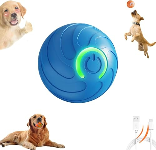 Genérico Juguete Interactivo para Gatos y Perros, Bolas de Salto Inteligente para Mascotas, Duraspin Dog Ball, Smart Jumping Balls Vibrating Dog Ball Interactive Pet Balls Shaky Toy (Blue)