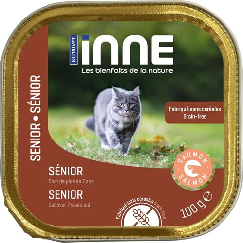 NUTRIVET - INNE Chat - TERRINE - Chat Sénior - Saumon - 100g (Lot de 6)