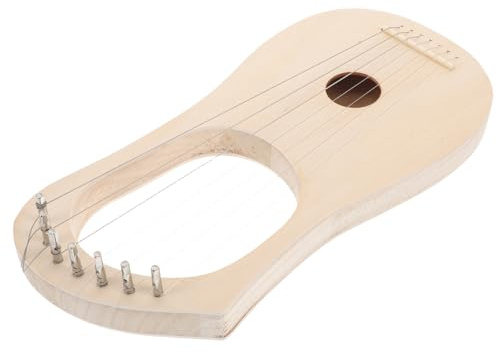 Warmhm Kit Fai da Te Arpa Lira e Intrattenimento Familiare per Insegnamento Musicale in Legno con 7 Corde, Facile Montaggio per Principianti