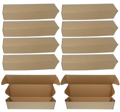 minkissy 10pcs Triangle Mailing Boxes 35x8x8cm Paper Storage Tubes for Wine Packaging and Small Shipping, Triangular Prism Cardboard Tubes for Prints and Poster Carrying