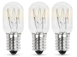 4 bombillas E14 para frigorífico, 15 W, blanco cálido (2700 K), regulables; bombilla especial para nevera; ángulo de haz de 360°, bombilla de repuesto pequeña T22, 230 V, 85 lm, transparente.