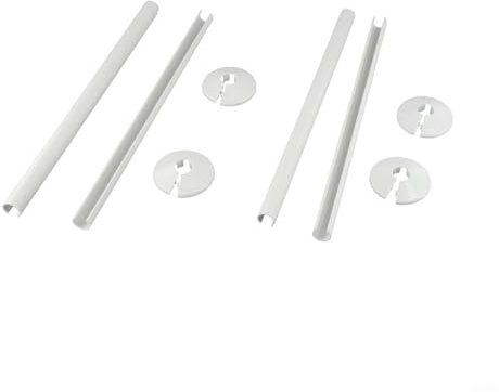 Bordfly Uppsättning av 4 radiatorskydd och rörmanschetter av PVC-plast, vit, 15 x 300 mm rörskydd radiatorrörmanschetter och rörmanschetter