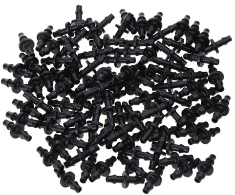 LANDUM - Connettore dritto dentellato da 1/4 di pollice per tubo da 4/7 mm, per irrigazione a goccia, 100 pezzi