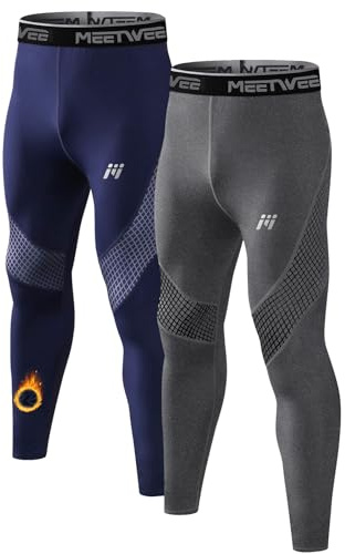 MEETWEE Pantaloni Termici Uomo, Calzamaglia Termica Biancheria Intima Traspirante Asciugatura Rapida per Ciclismo e Lo Allenamento Sci Corsa