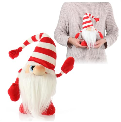 com-four® Gnomo natalizio XL in un design carino - decorazione invernale nano con cappello - decorazione natalizia pixy da appendere - supporto decorativo (1 pezzo - gnomo grande)
