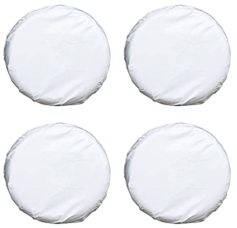 ETOPARS 4 Pezzi Coperture per Pneumatici 30-32 Pollici Impermeabile Copri Pneumatici Protezioni per Auto Copertura Tipo Ruota di Scorta Antipolvere Rimorchio Argento