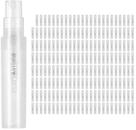 Kafei Sprühflasche Klein 200 Stück 2ML Parfumzerstäuber Sprühflasche,Mini Feinnebel Sprühflasche Transparent,Kunststoff-SprüHflasche Kleine Kosmetikverpackung ZerstäUber für Spray Parfüm