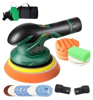 Pulidora de búfer de coche Pulidor de automóviles sin cable 12V inalámbrico Dar Máquina de pulido de automóviles Sin escobillas Acción DUAL COMADURA FREE 2 UNIDS Batería de litio para el pulido y ence
