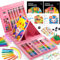 Shuttle Art Malkoffer, 335 Teiliger Malkasten für Kinder Rosa, Malset für Anfänger zum Malen und Zeichnen mit Wasserfarben, Wachmalstifte, Buntstifte, Malstifte