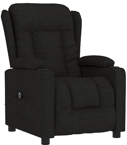 Hommdiy Relaxsessel, Sessel Verstellbar Elektrisch, Fernsehsessel mit Liegefunktion, Polstersessel Liegesessel, Ruhesessel Stoff, Schwarz,72.5 * 96 * 99.5