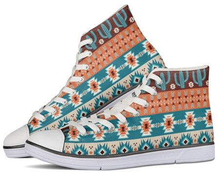 Dajingkj Canvas Sneaker Damen Bunt Segeltuchschuhe Teens Mädchen High Top Flache Schuhe Fitness Laufschuhe Turnschuh Freizeit Schnürsenkel Sportschuhe