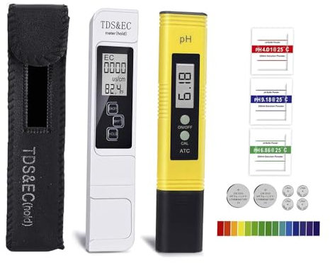 Testeur d'eau numérique 4 en 1 PH et TDS - 0.01 Haute précision - Stylo PH-mètre - Kit de test d'eau pour l'eau potable domestique, l'eau de piscine et d'aquarium