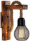OUZHOU Wall Lights, 2pcs Vintage Wall Light Wooden Wall Lamp Industrial, E27 Edison Indoor Lighting Fixtures for Kitchen, Bedroom, Dining Room, Living Room, Hall [Energy Class A++]