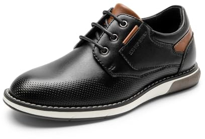 Bruno Marc Boy's Casual Dress Oxford Sneaker,Black,6 Big Kid