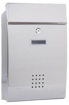 Letter Box Mail Box Through The Door Key Drop Box Heavy Duty Steel Through The Door Mailbox Mail Drop Box External Post Box(Silver)