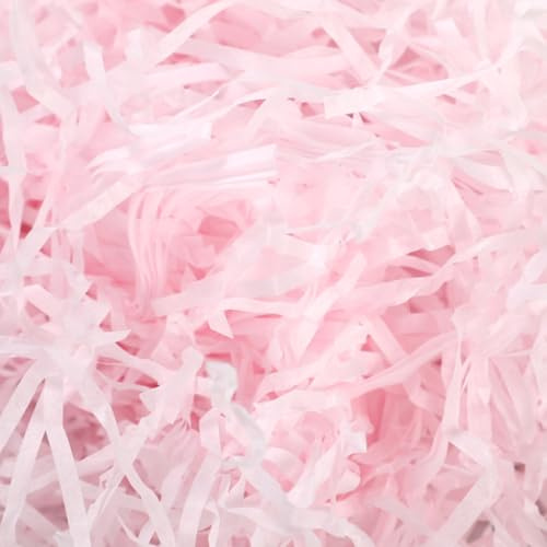 Naisfei 100 g Shredded Paper, Filling Material for Gift, Rafia Frisure for Packaging, Shredded Paper for Parcel, Filling Gift Box (Pink)