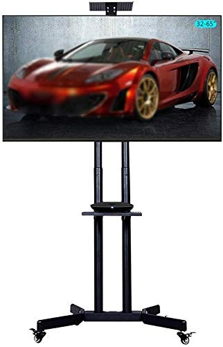 Soporte de TV portátil, Soporte de Carro de TV móvil Ajustable, Ruedas giratorias, Soporte de TV, para Pantalla de 32-65 Pulgadas, Soporte de Mesa para TV