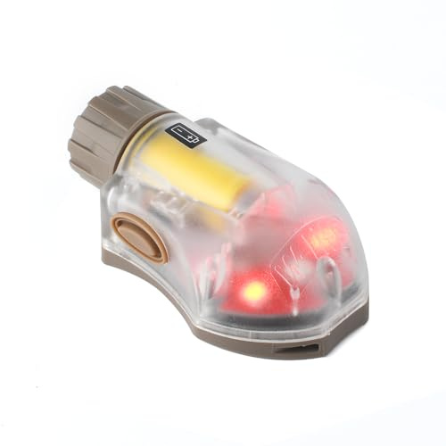 GLECTICAL Lampe pour Casque Tactique, 4 Modes D'éclairage Clignotant Rouge