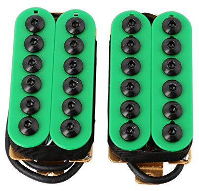 LYWS Tonabnehmer für E-Gitarre, Humbucker, Hals und Steg, Keramik, Grün