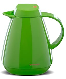 ROTPUNKT Isolierkanne 1L - Premium Kaffekanne Made in Germany I Hält bis zu 24 Std heiß I Warmhaltekanne für Kaffee und Tee (Lieke 650, Flipgreen)