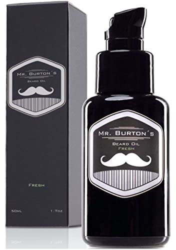 Bartpflege für Männer - Mr. Burton´s Beard Oil - FRESH - 50 ml Bartöl Männer für die Bartpflege -100% natürliche Inhaltsstoffe - Premium Qualität - Made in Germany