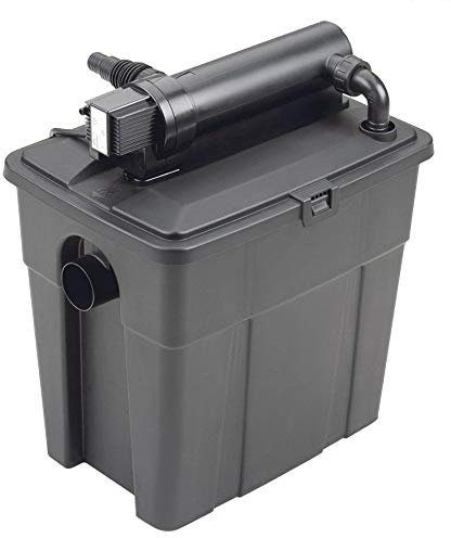 Pontec MultiClear 8000 - Pond Filter With UV Light and Compact, Low-Maintenance Design - Filters Debris and Algae for Clear, Healthy Water - For Ponds Up to 8,000 Litres