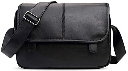 FANDARE Neu Umhängetasche Herren Schultertasche PU Männerhandtasche Laptoptasche Messenger Bag Arbeitstaschen Businesstasche Ordner Arbeit Reise Sport Schulranzen Kuriertasche Collegetasche Schwarz