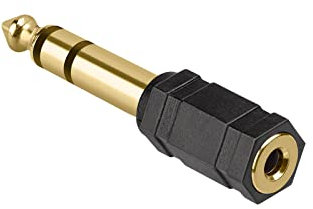 Ekon adattatore Jack 6.3mm, da jack 3.5mm a jack 6.3mm, connettori dorati, adattatore audio per stereo, amplificatore, chitarra, tastiera, strumenti musicali