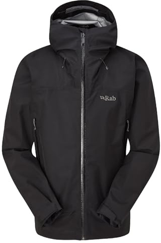 Rab Namche GTX - Giacca impermeabile in GORE-TEX da uomo, traspirante, per trekking e uso casual, Nero , XXL