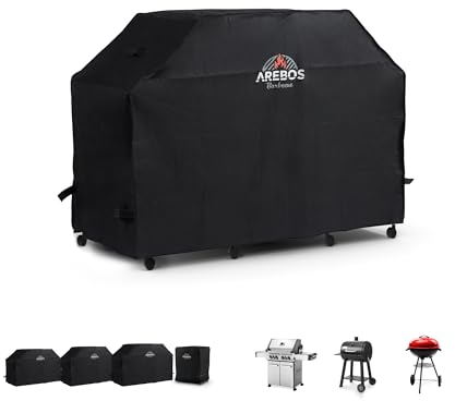 Arebos Grillhaube | Grill Abdeckhaube | Gasgrill Grillabdeckung Regendicht | BBQ Abdeckung Cover | Schutzhülle Haube Staubdicht | Grill Abdeckplane Grillschutz 152 x 71 x 112 cm