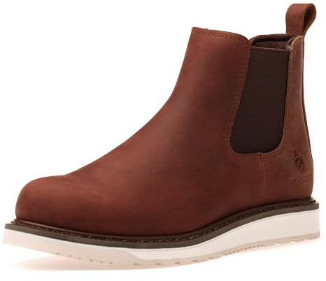 SL-Saint hecho a mano del dedo del pie suave botas Chelsea para hombres zapatos clásicos (Marrón, Adulto, Hombre, 46, Números, Sistema tallas calzado EU, Ancho)