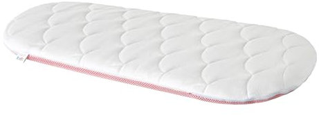 HOBBYGARDEN Matratze Kinderwagen, Stubenwagen, Wiege - Bezug 100% Baumwolle abnehmbar & waschbar – Babymatratze – allergikergeeignet - Matratze für Wiege - 73x31x3 cm - oval, Rosa