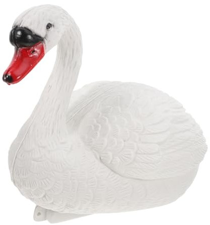 Garneck Floating Swan Statue Realistic Pond Sculpture Easy Installation Weatherproof Garden Swan Ornament for Outdoor Yard Patio