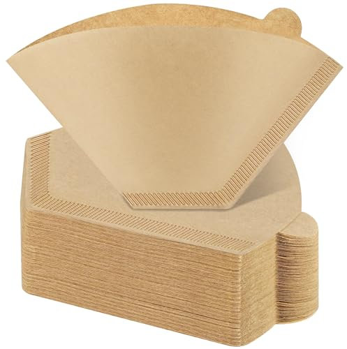 100 Count #4 Cone Coffee Filters 8-12 Cup, Natural Coffee Filters