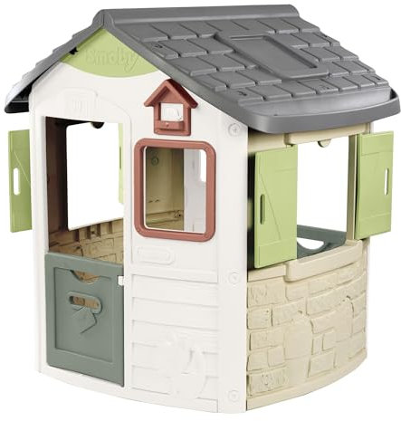 Smoby Life - Casetta Jura Lodge, misure 115 x 123 x 132 cm, con il 54% di plastica riciclata, dai 2 anni, 7600810504