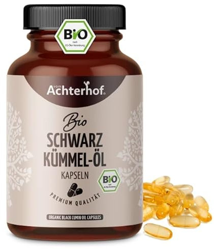 Bio Schwarzkümmel-Öl Kapseln 220 Stück | 1000mg pro Tagesdosis | naturbelassen und schonend kaltgepresst | vegan | höchste Bio-Qualität | vom Achterhof